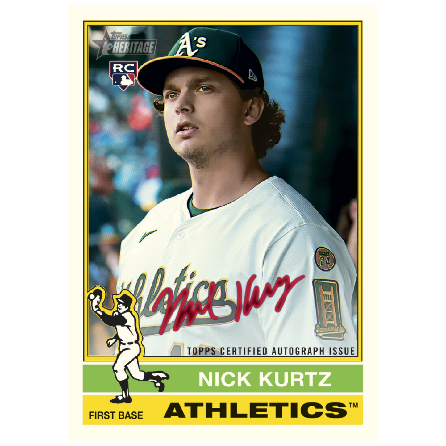 2025 Topps Heritage High Number Baseball Real Autograph Nick Kurtz