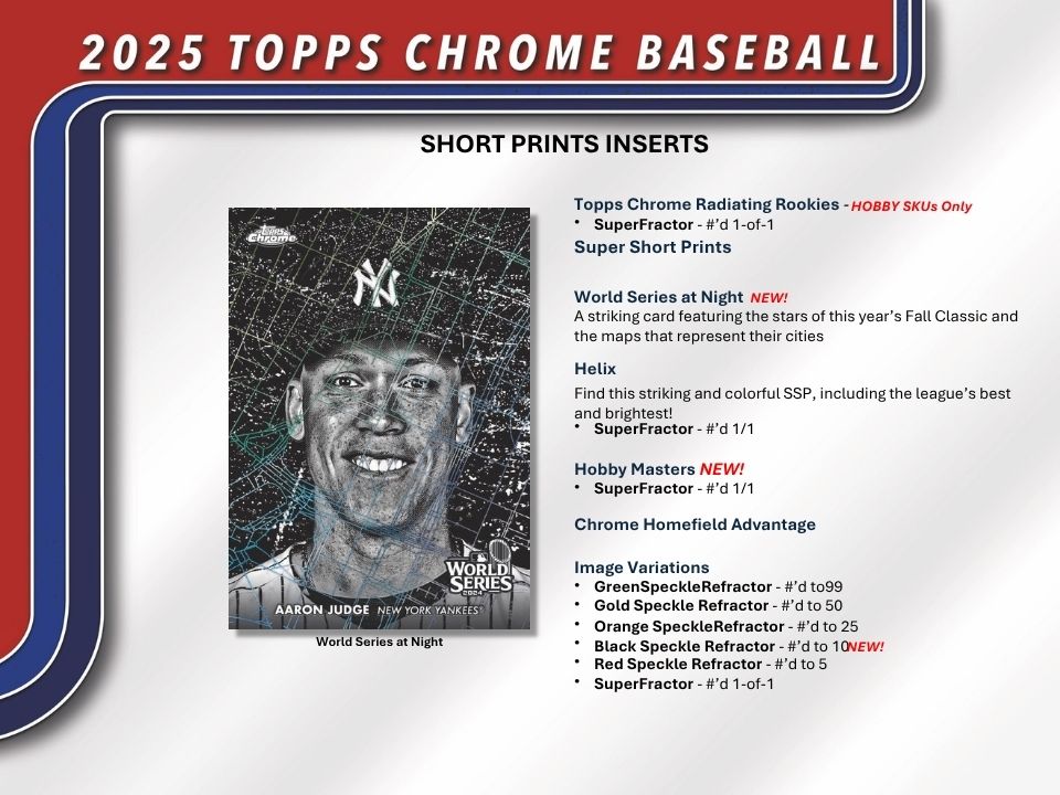 2025 Topps Chrome Baseball Hobby Jumbo box information