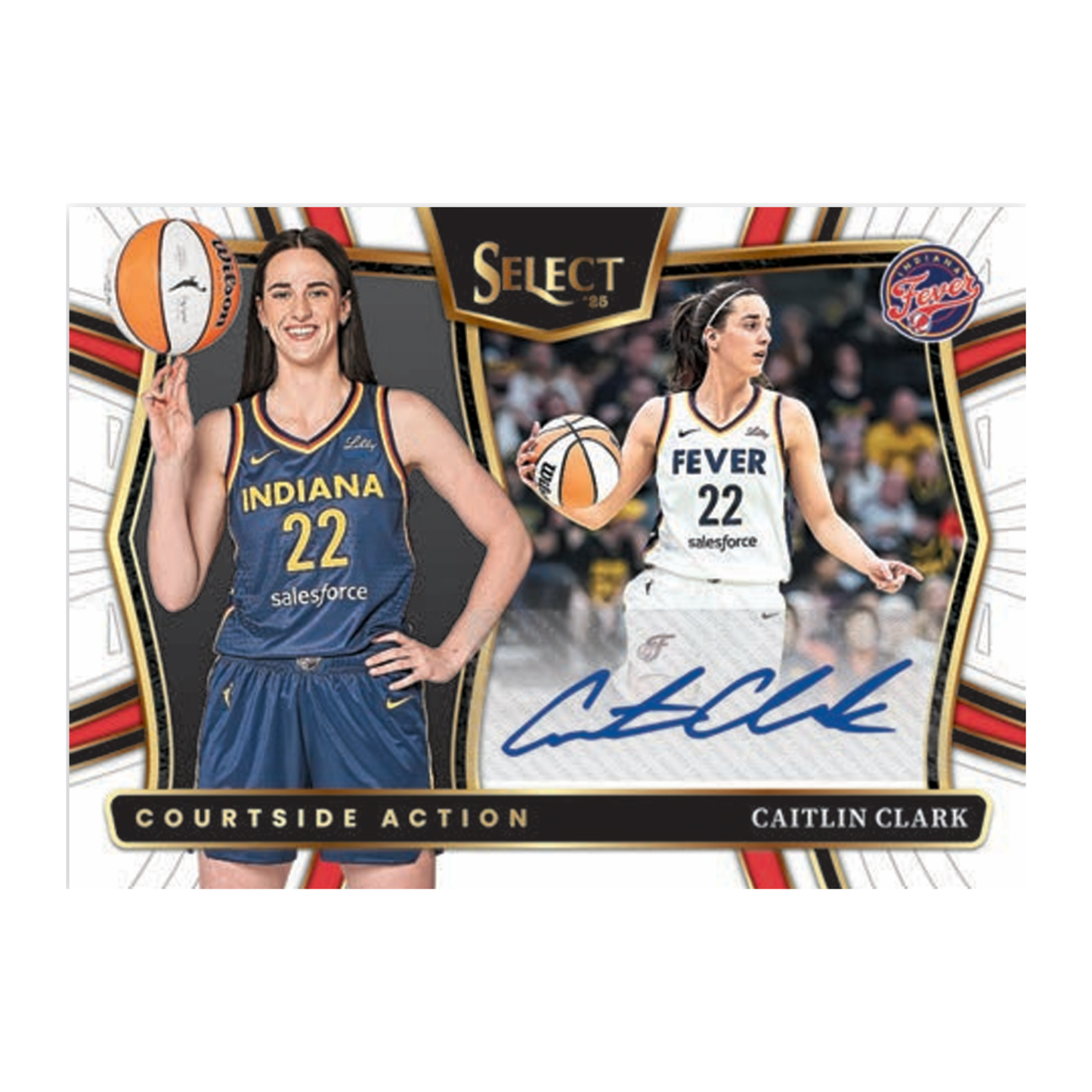 2025 Panini Select WNBA Basketball Courtside Action Signatures Caitlin Clark