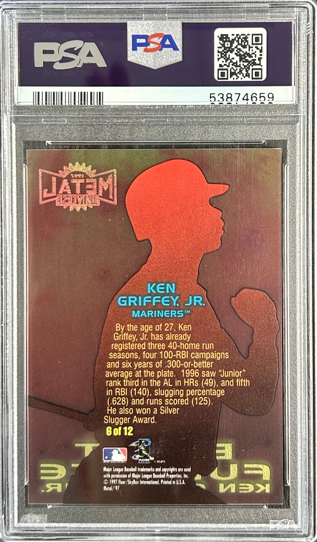 1997 Metal Universe Blast Furnace #6 Ken Griffey Jr. PSA 10