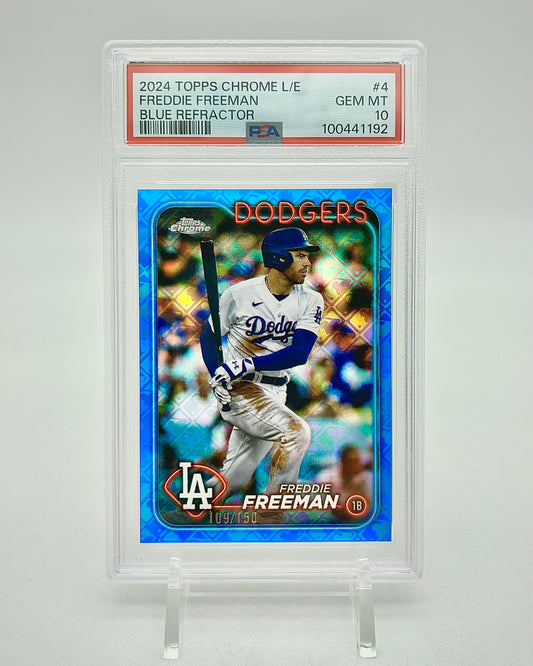 2024 Topps Chrome Logofractor Blue Refractor /150: #4 Freddie Freeman (PSA 10)
