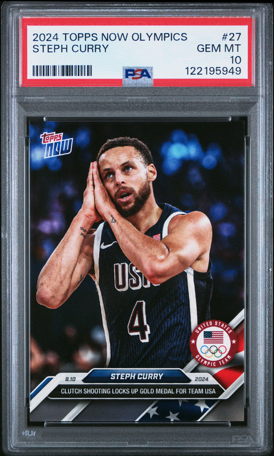 2024 Topps Now Olympics Steph Curry #27 PSA 10