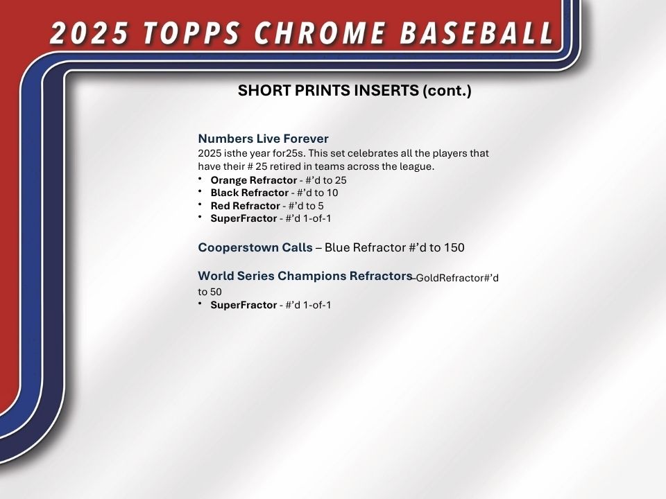 2025 Topps Chrome Baseball Hobby Jumbo box information