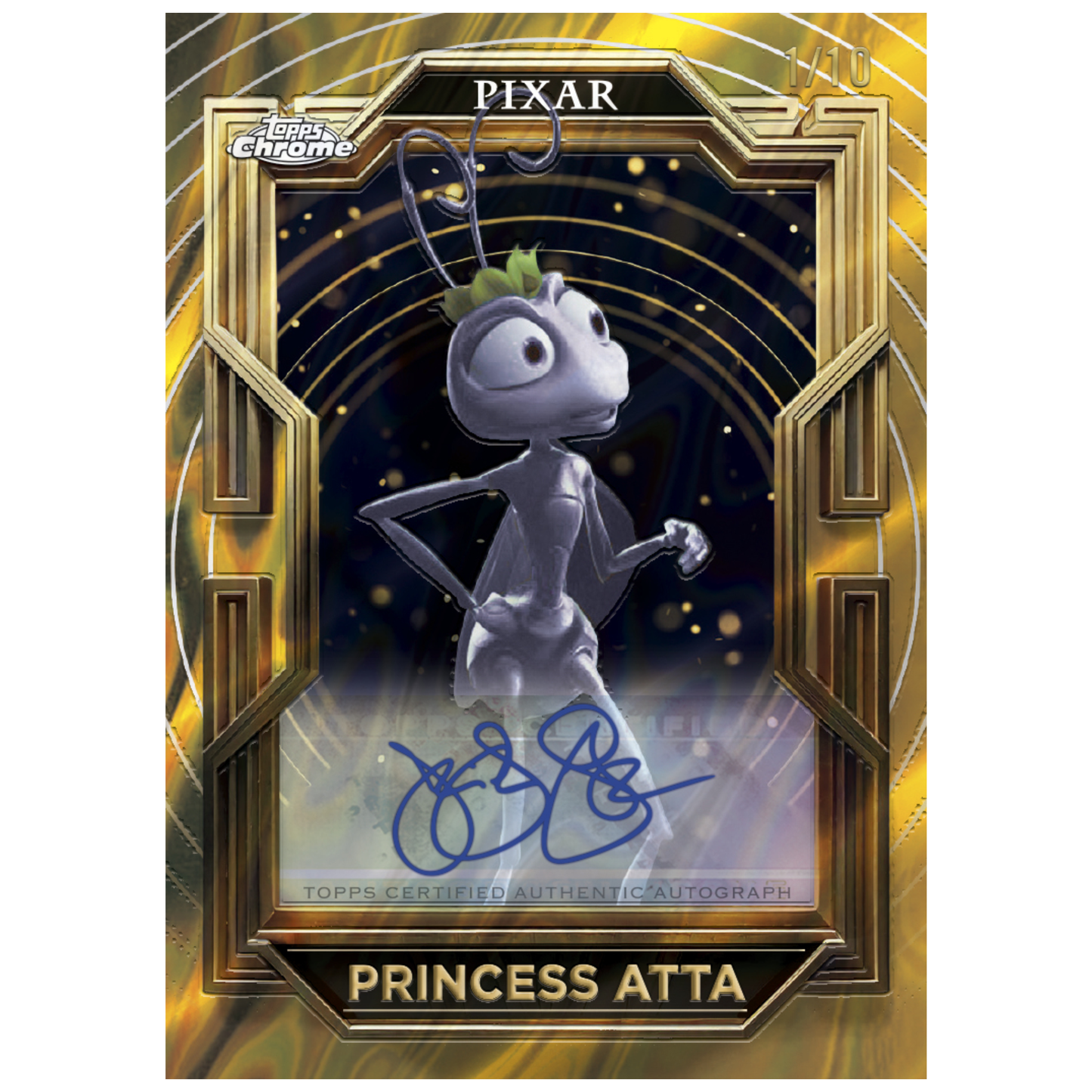 2025 Topps Pixar Gold Gilded Autograph Princes Atta