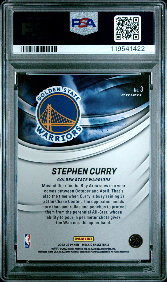 2022 Panini Mosaic Storm Chasers Stephen Curry #3 PSA 10