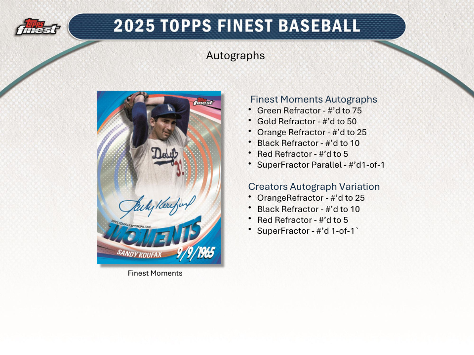 2025 Topps Finest Baseball Hobby Box