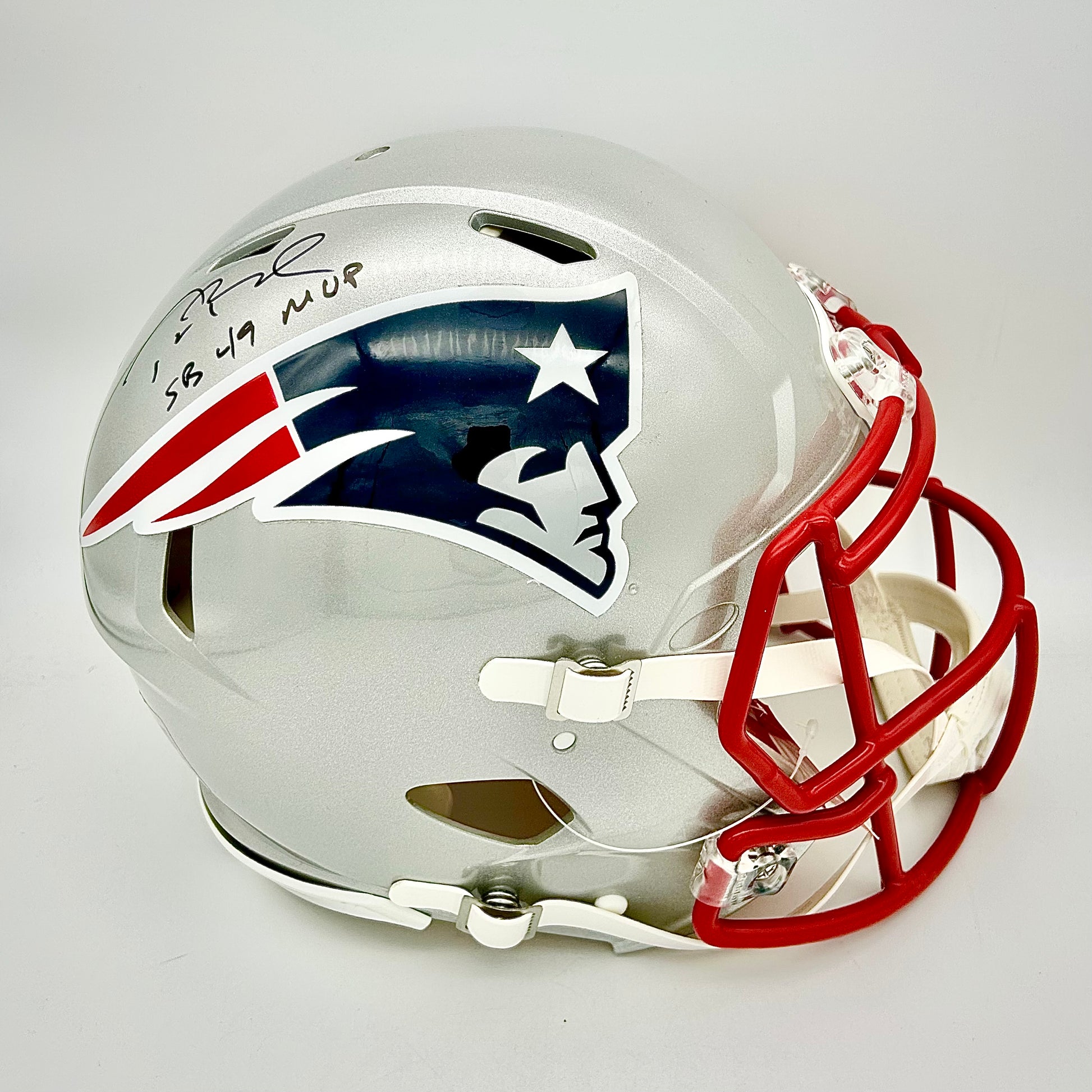 Tom Brady Autographed Authentic Helmet with MVP Inscription