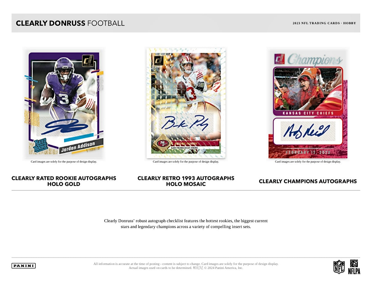 2023 Panini Clearly Donruss Football Hobby Sealed Case (16 boxes)