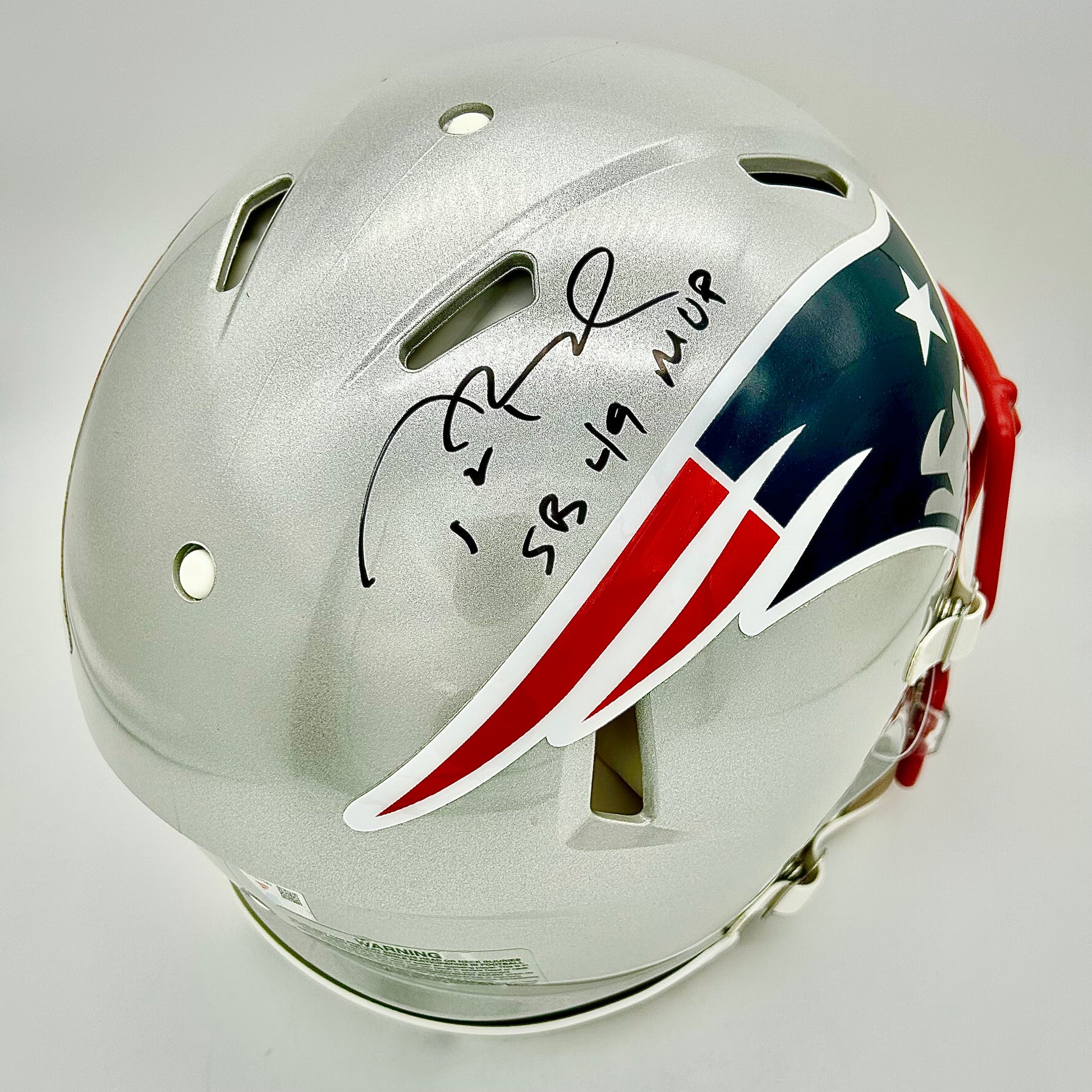 Tom Brady Autographed Authentic Helmet with MVP Inscription