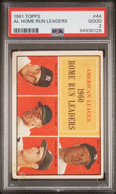 1961 Topps American League Home Run Leaders