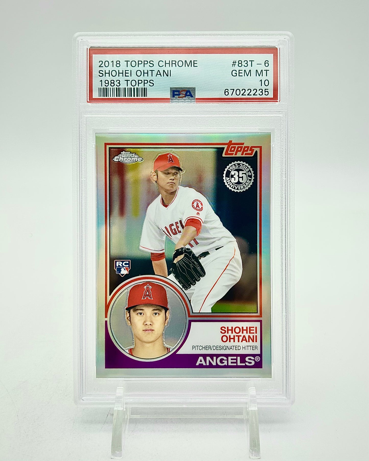 2018 Topps Chrome 1983 Topps Shohei Ohtani #83T-6 PSA 10