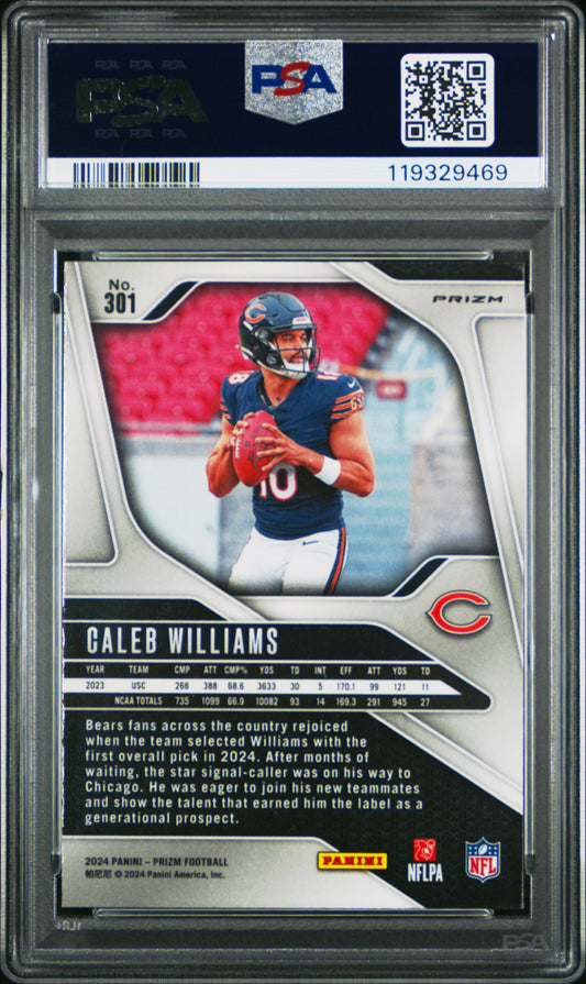 2024 Panini Prizm Green Wave Caleb Williams #301 PSA 9