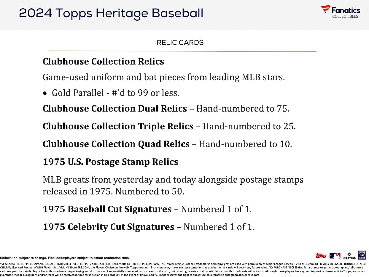 2024 Topps Heritage Baseball Giant Box