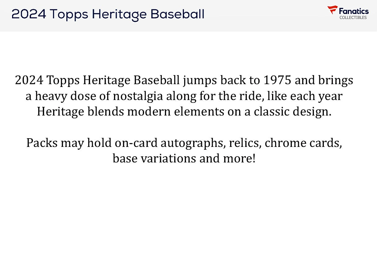 2024 Topps Heritage Baseball Giant Box