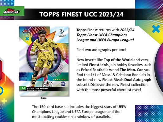 2023-24 Topps Finest UEFA Club Competitions Soccer Hobby Box