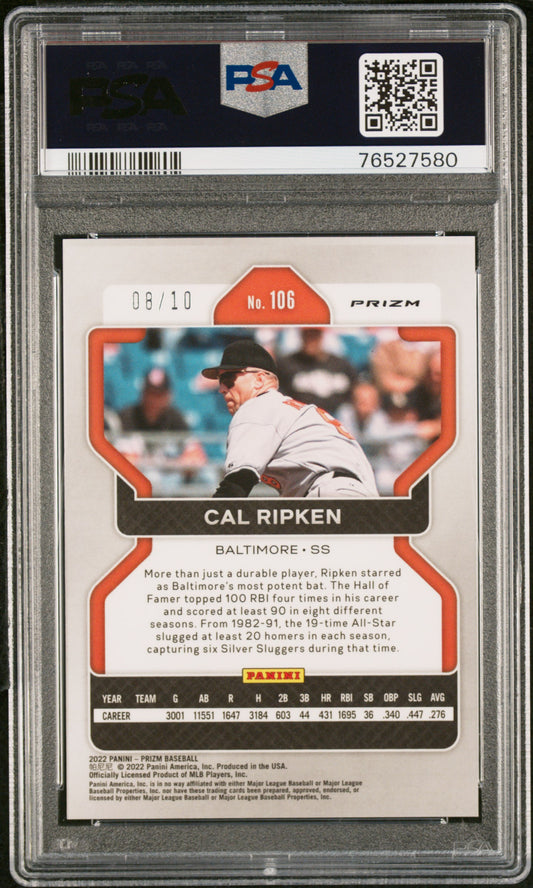 2022 Panini Prizm Gold Prizm /10 Cal Ripken #106 PSA 9