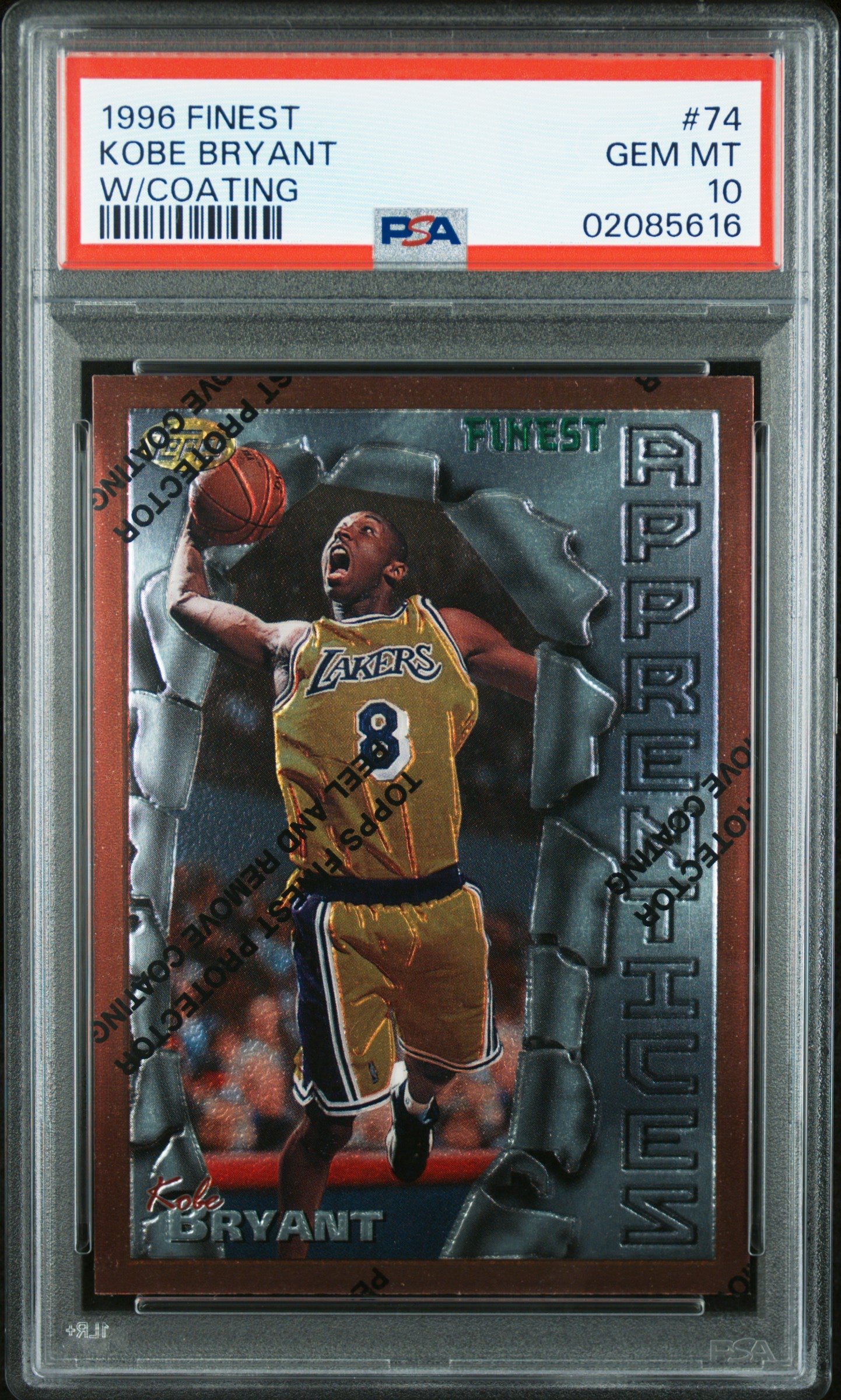 1996-97 Topps Finest Kobe Bryant #74 Rookie W/ Coating PSA 10 – RL Sports Cards