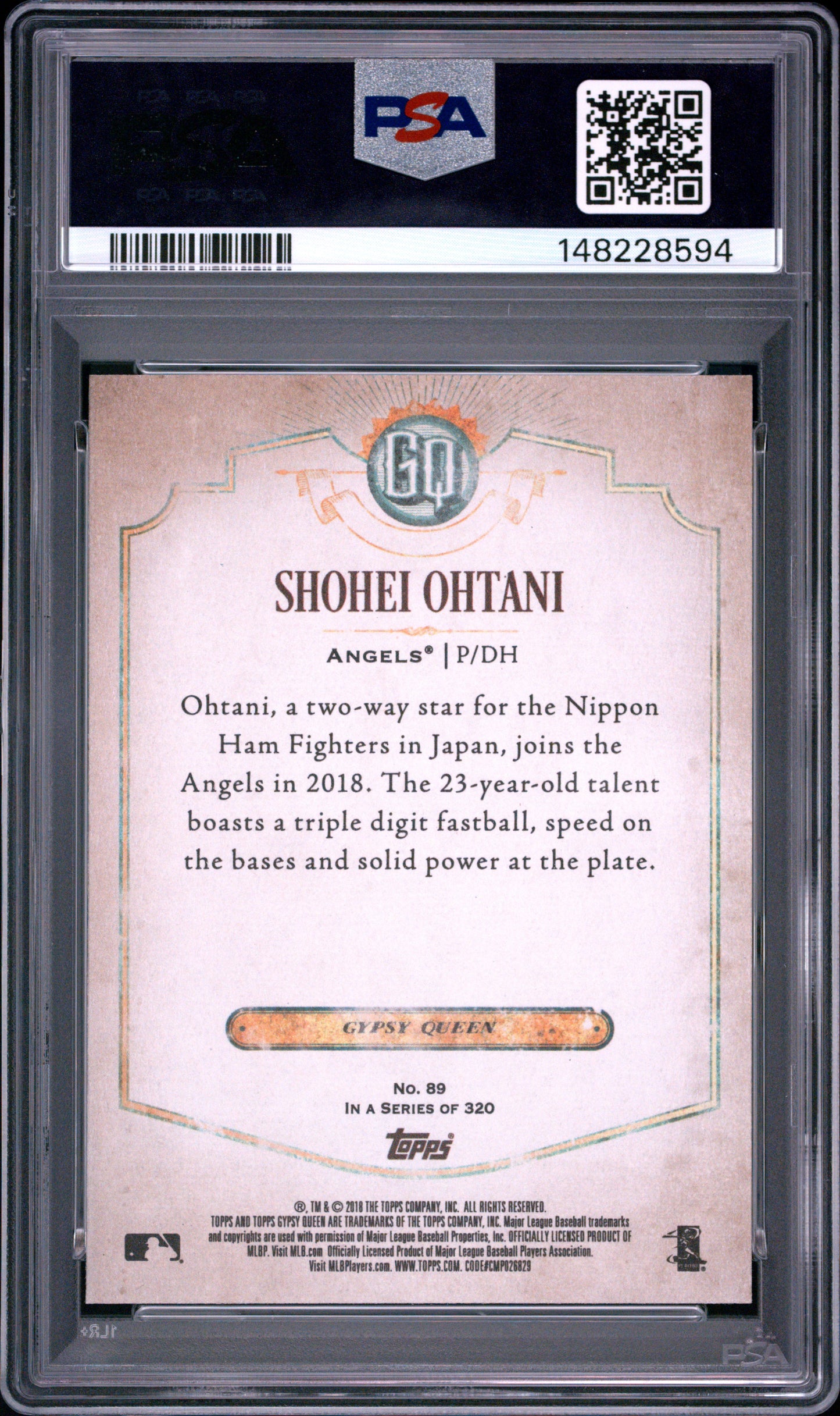 2018 Topps Gypsy Queen #89 Shohei Ohtani PSA 10