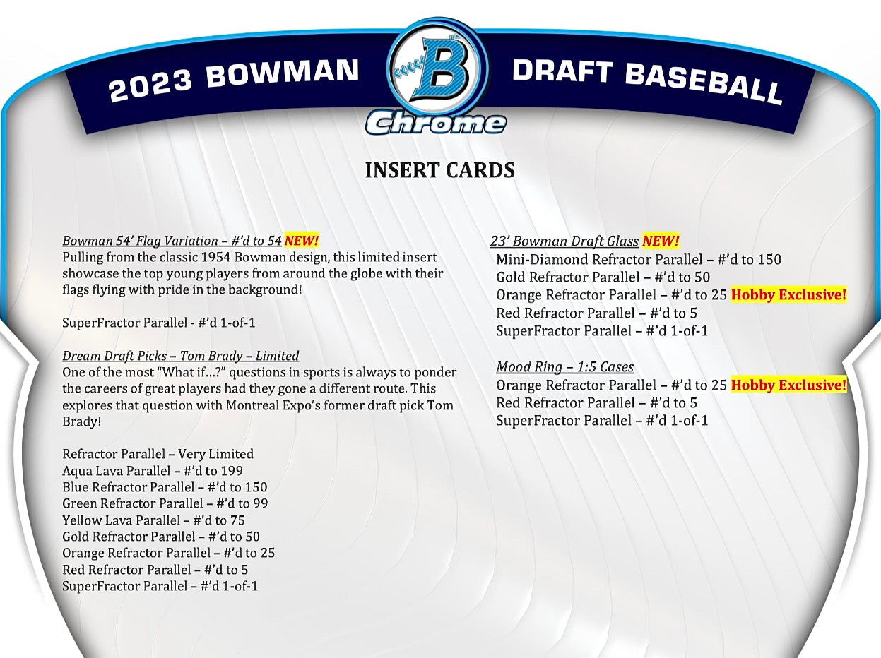 2023 Bowman Draft Baseball Hobby Jumbo Box