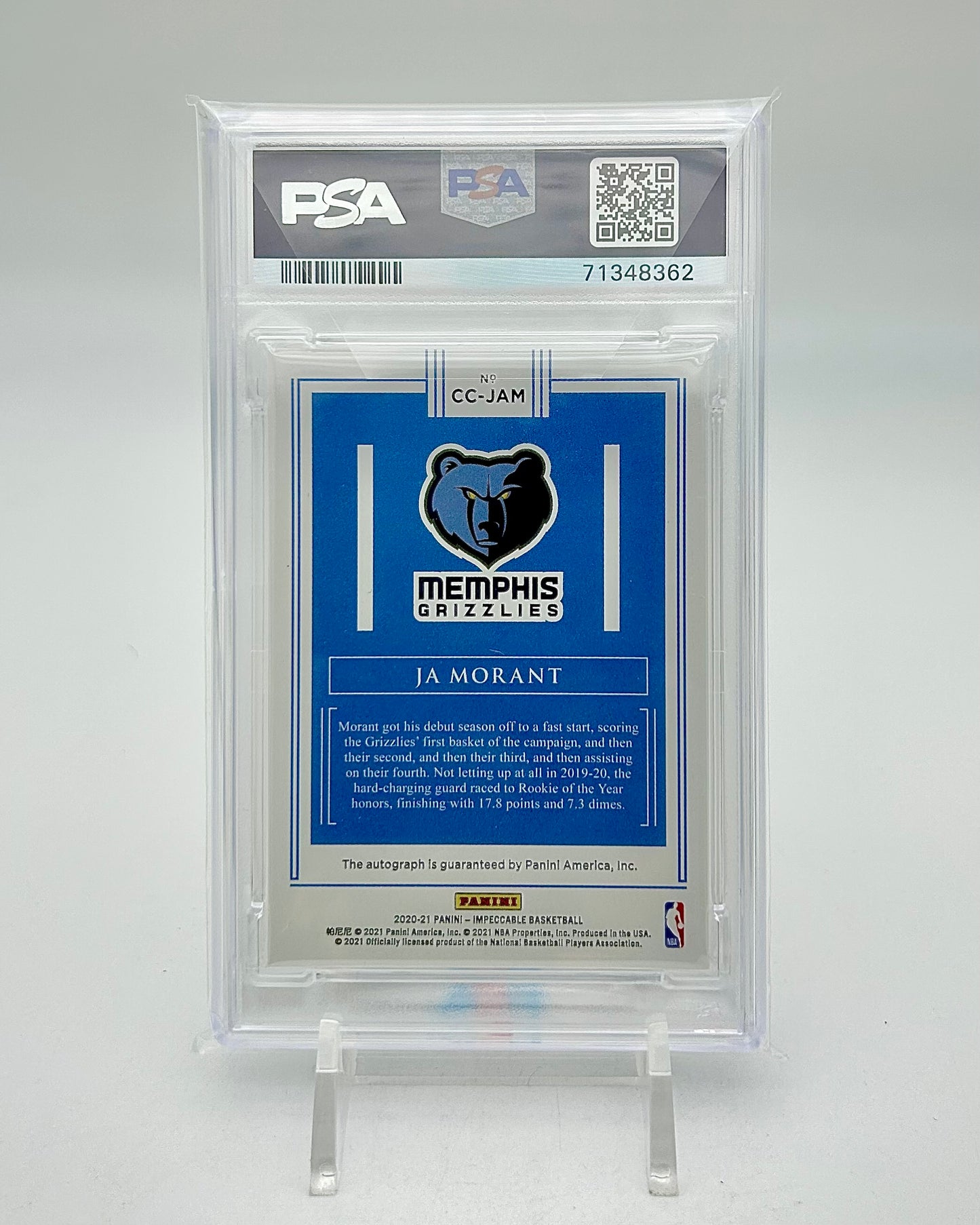 Panini Impeccable Canvas Creations Ja Morant Autographs /49