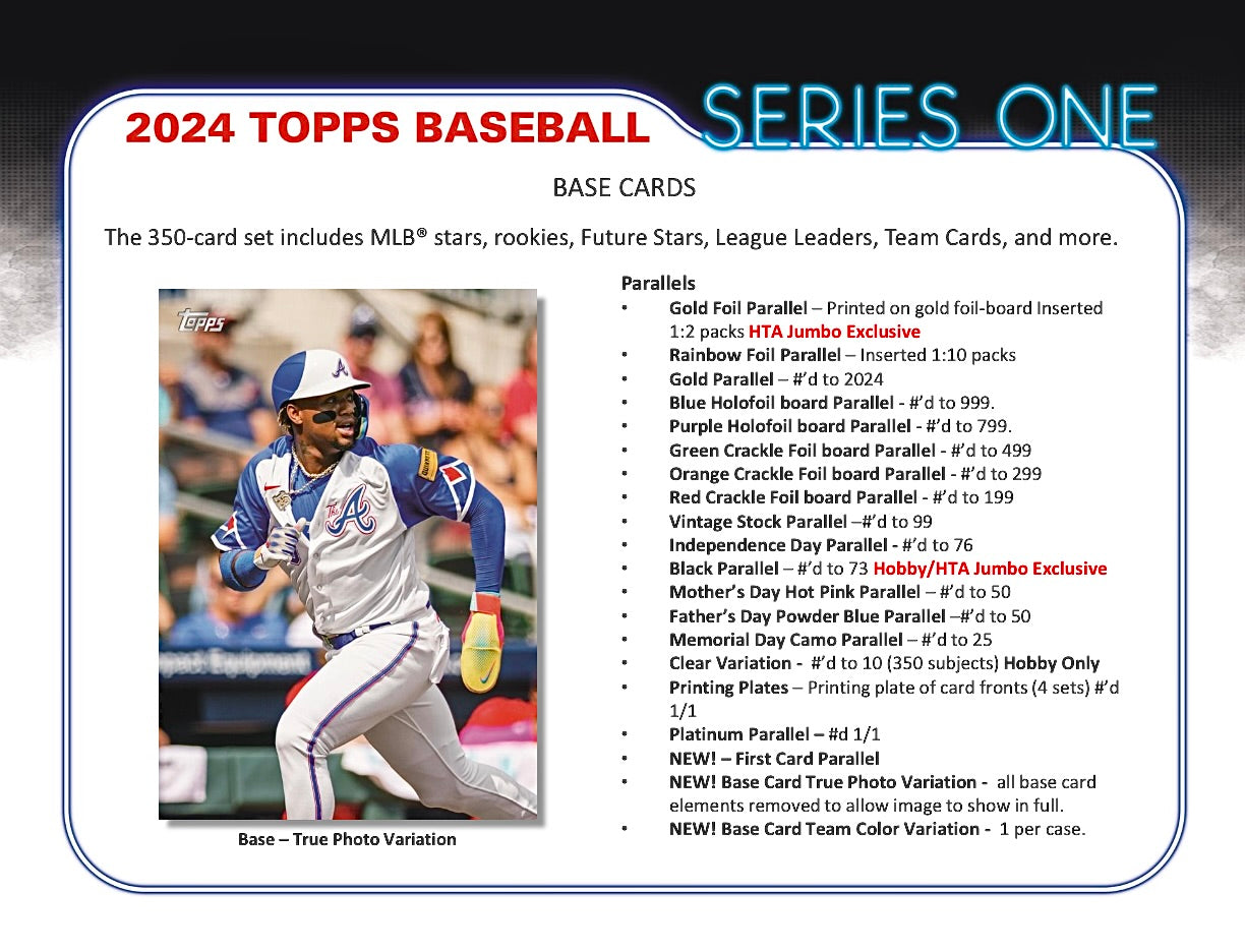 2024 Topps Series 1 Baseball Jumbo Sealed Case (6 boxes)