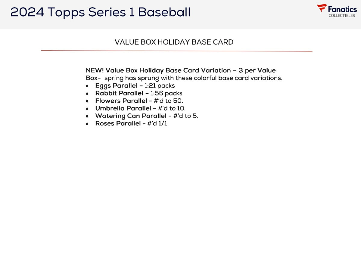 2024 Topps Series 1 Baseball Value Box