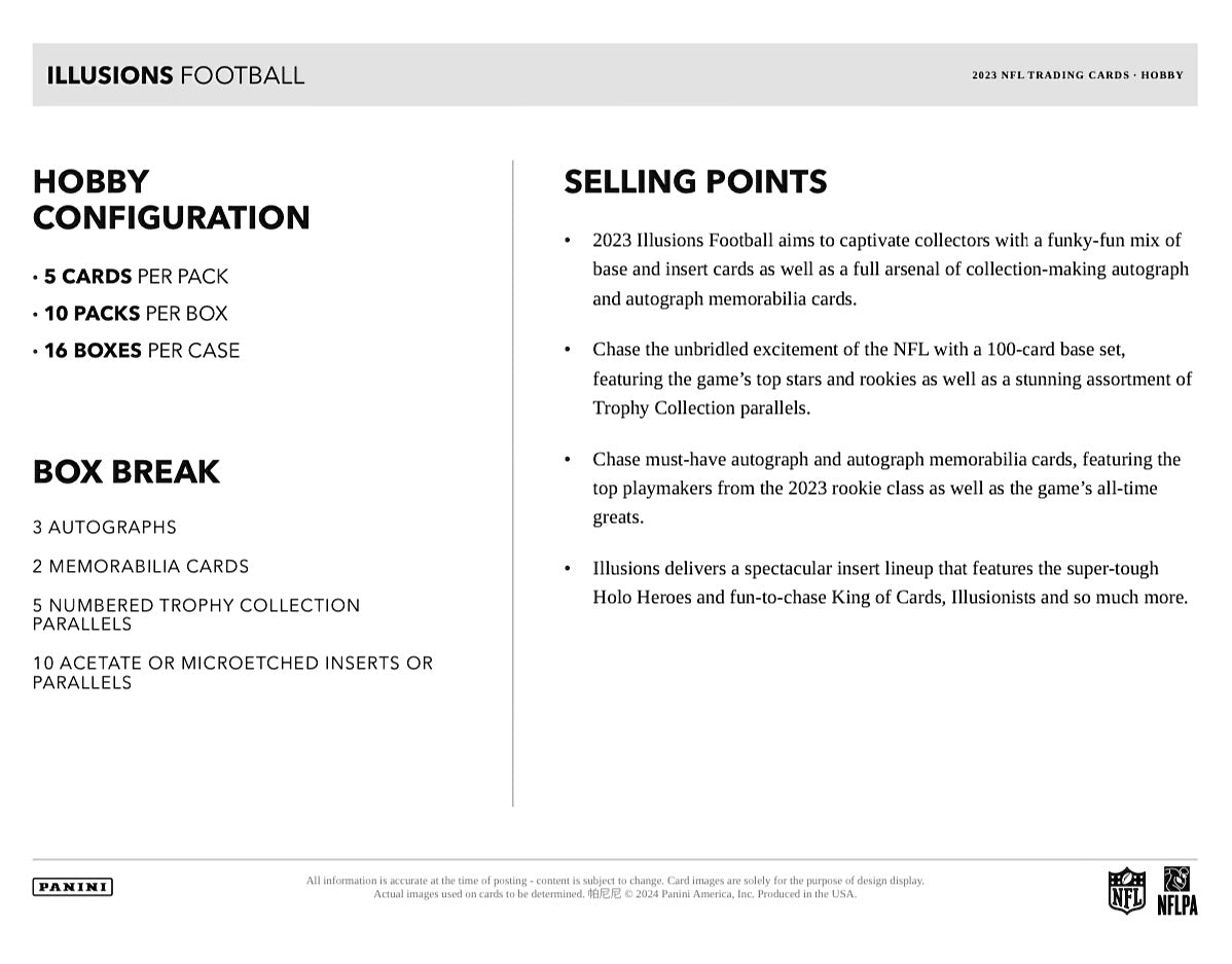 2023 Panini Illusions Football Hobby Box