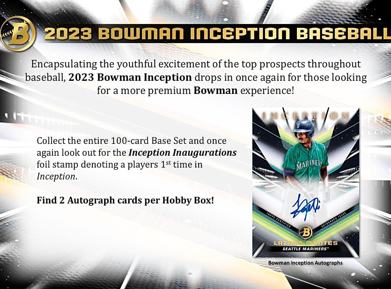 2023 Bowman Inception Baseball Hobby Box