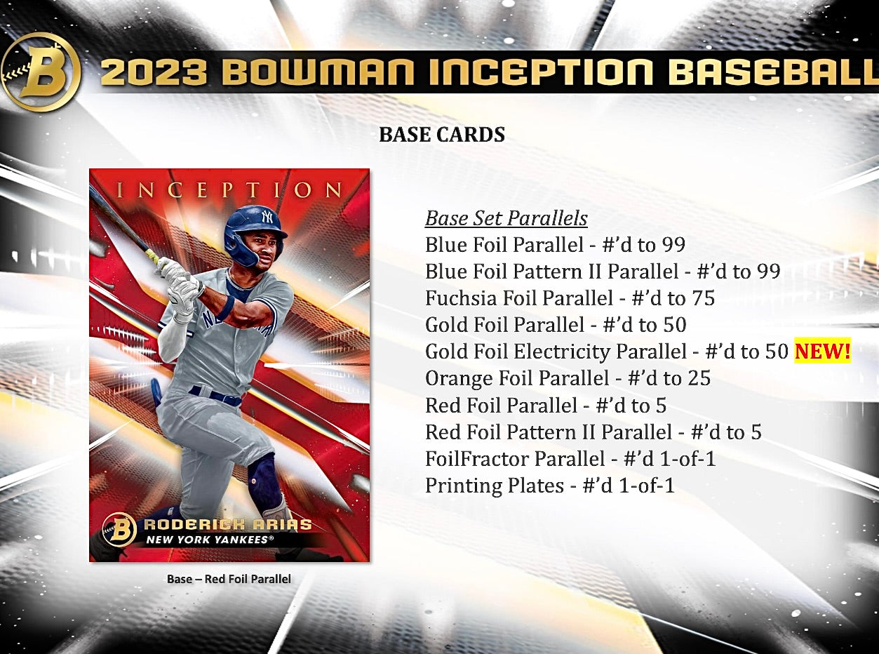 2023 Bowman Inception Baseball Hobby Box