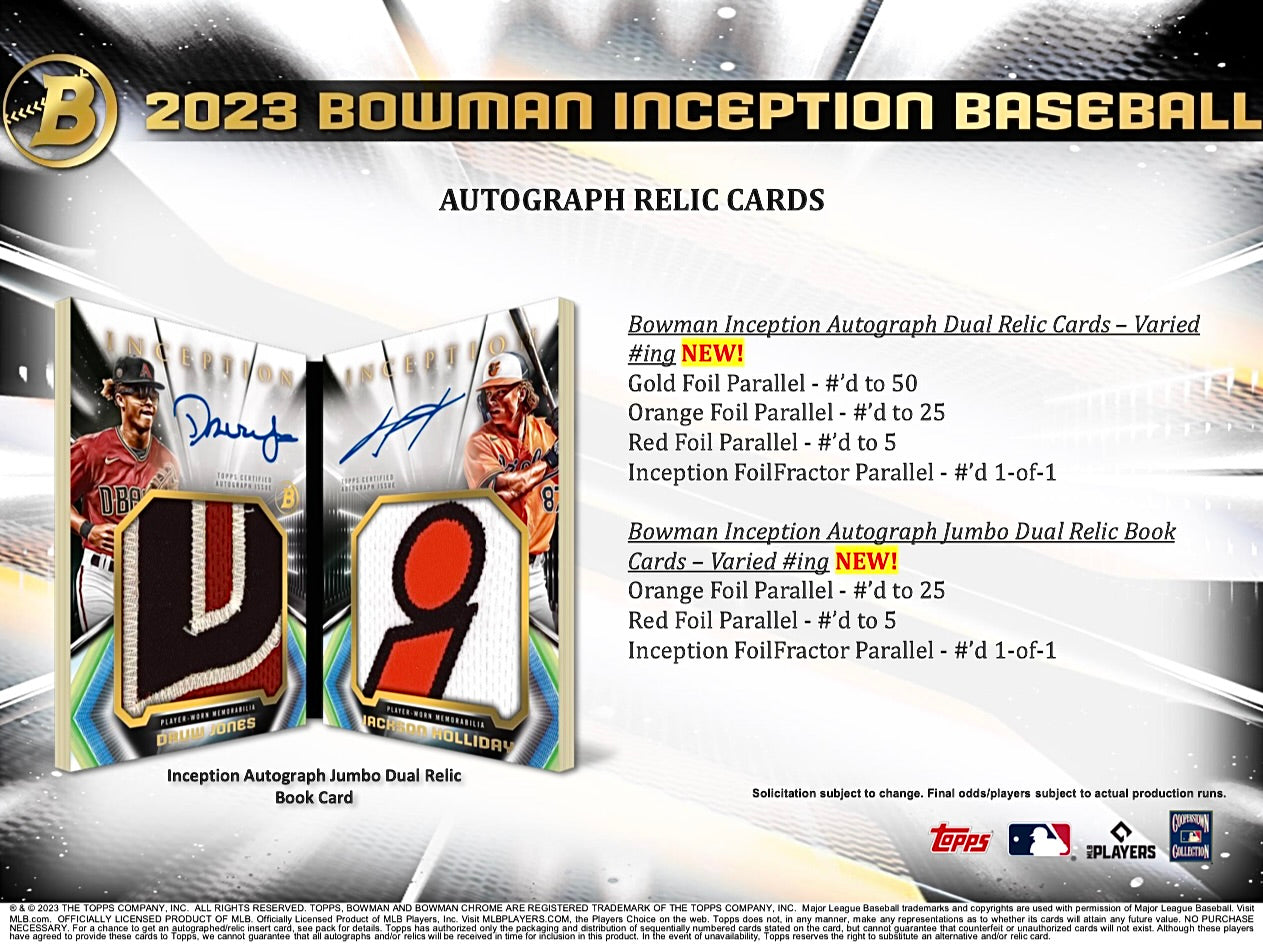 2023 Bowman Inception Baseball Hobby Box