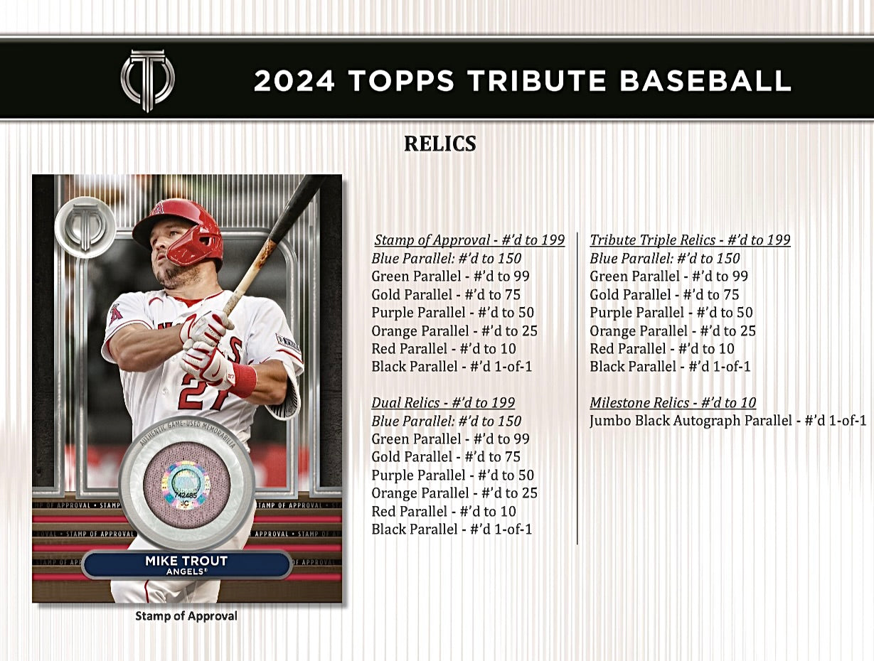 2024 Topps Tribute Baseball Hobby Box