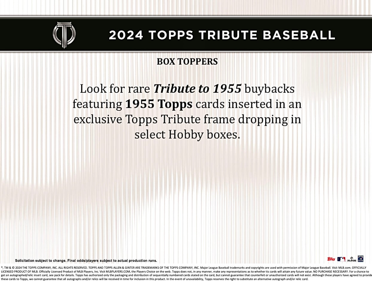 2024 Topps Tribute Baseball Hobby Box