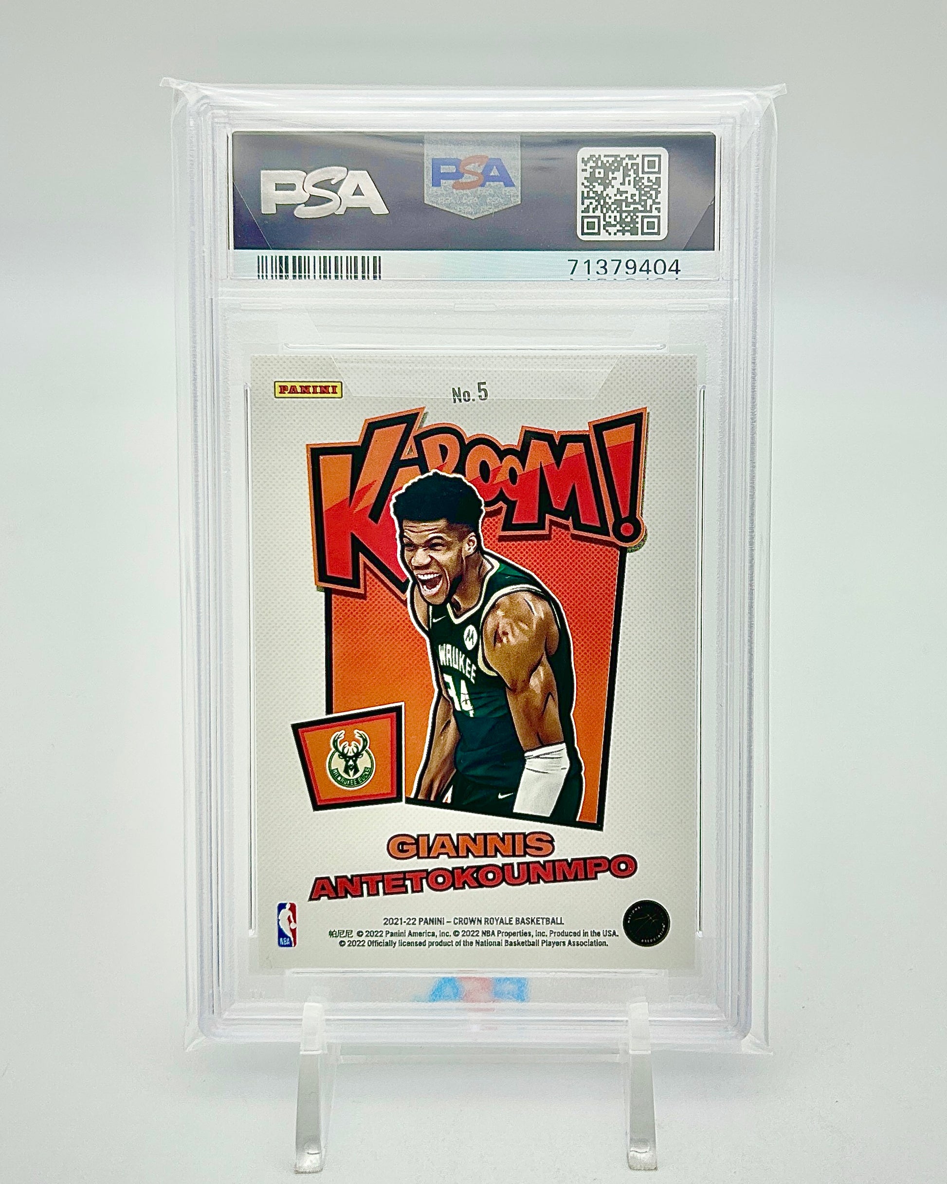 Panini Crown Royale Kaboom! Giannis Antetokounmpo PSA 10
