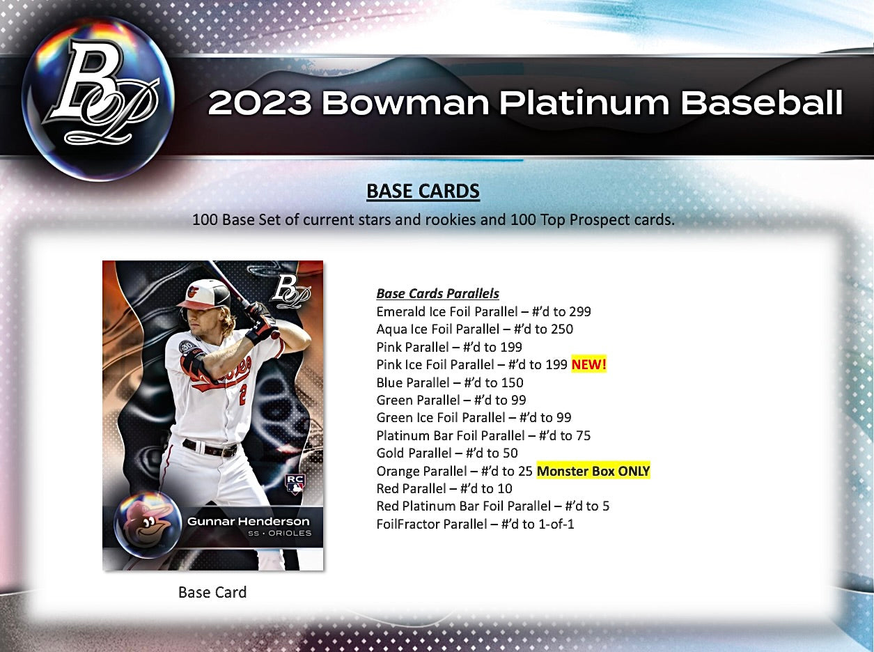 2023 Bowman Platinum Baseball Monster Box
