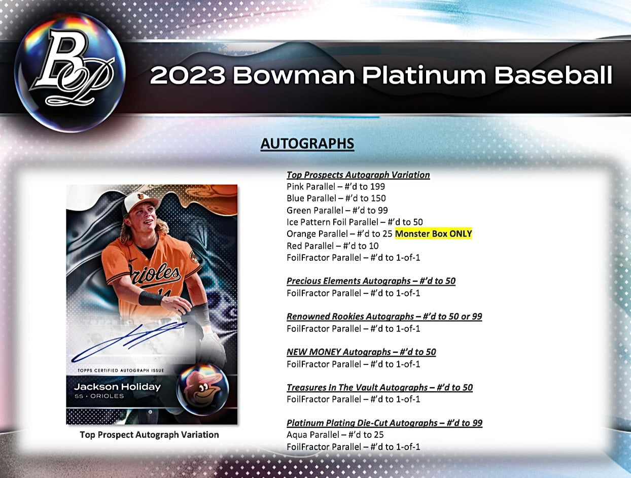 2023 Bowman Platinum Baseball Monster Box
