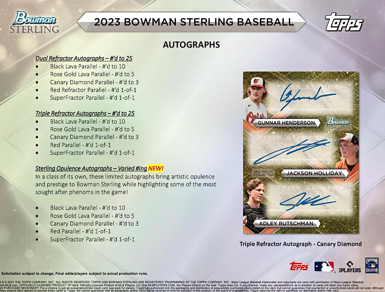 2023 Bowman Sterling Baseball Hobby Sealed Case (12 boxes)