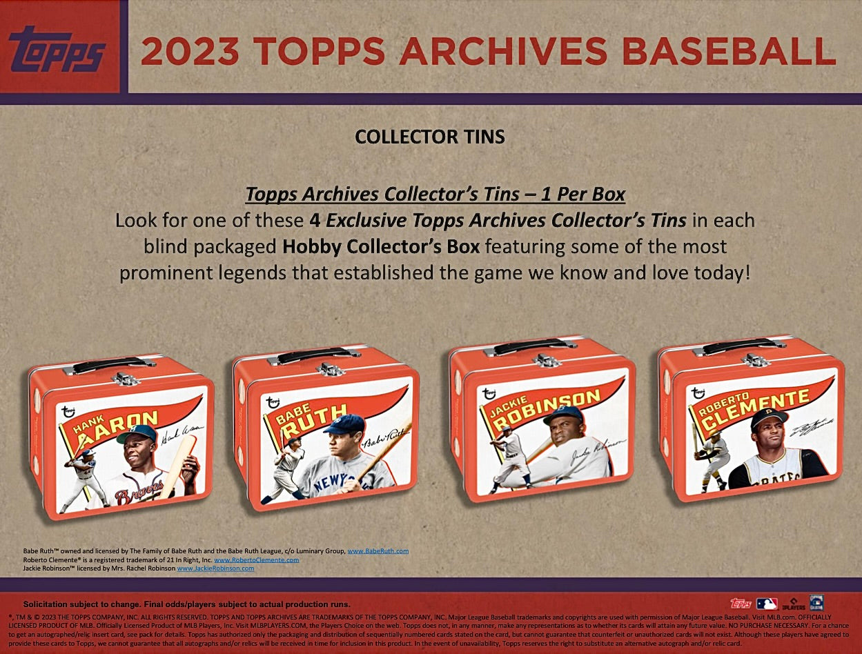 2023 Topps Archives Baseball Hobby Collector's Tin