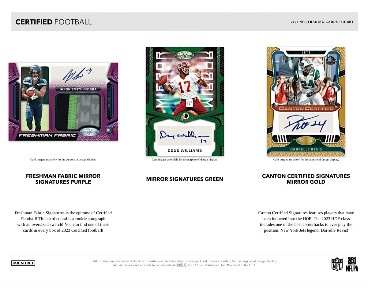 2023 Panini Certified Football Hobby Sealed Case (16 boxes)