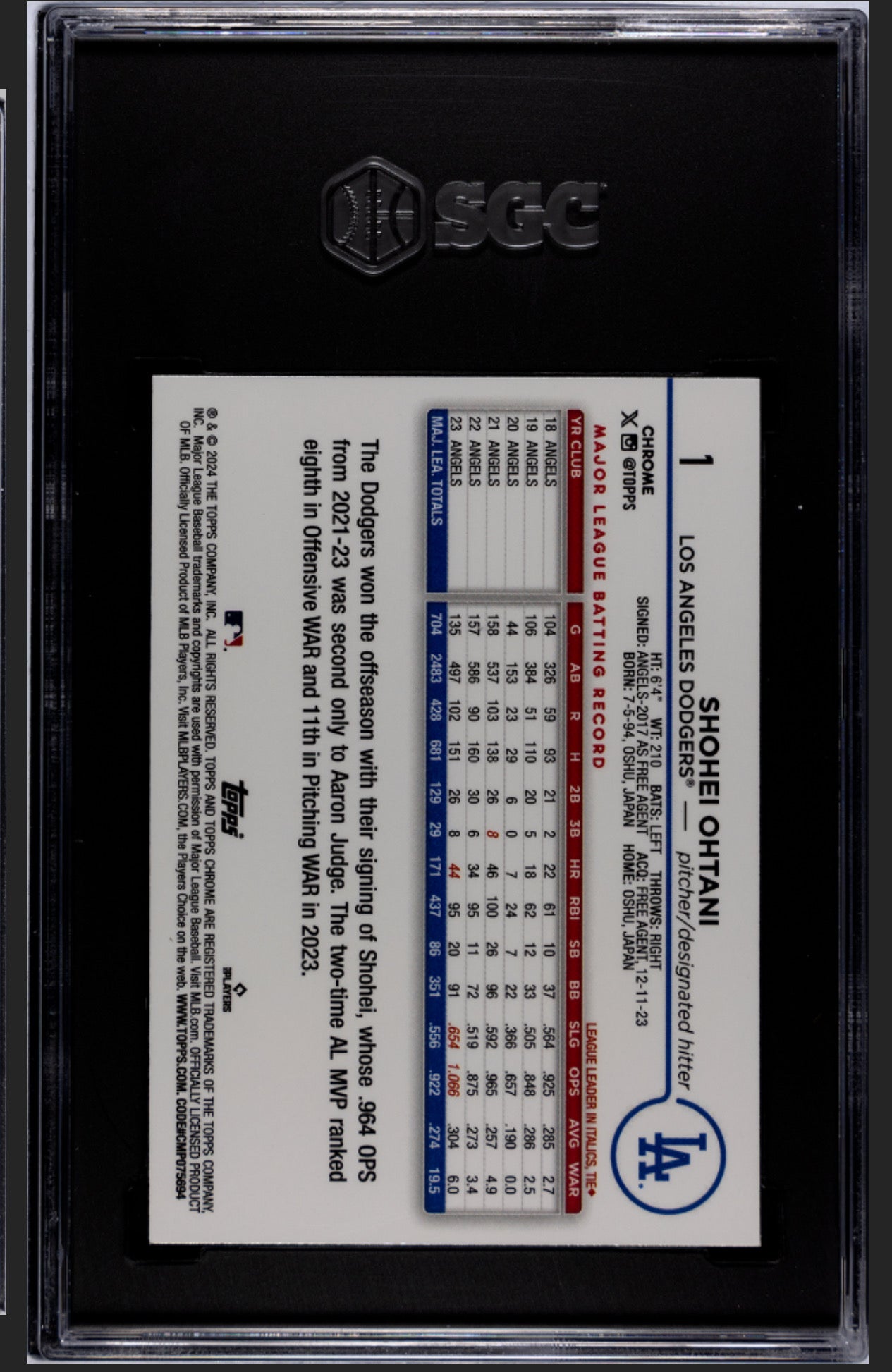 Shohei Ohtani 2024 Topps Chrome