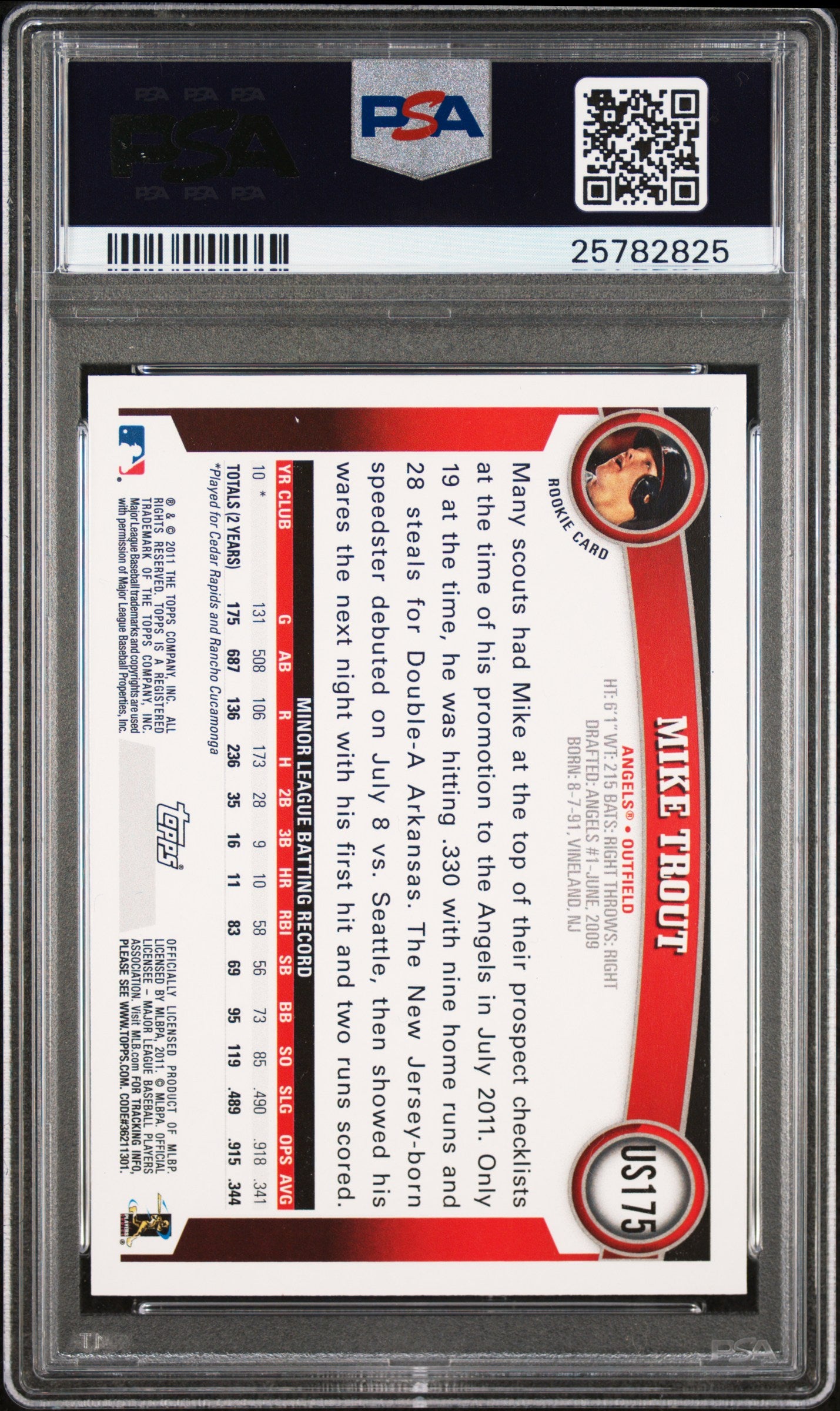 2011 Topps Update Mike Trout #US175 PSA 10