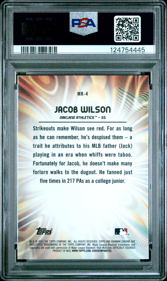 2023 Bowman Draft Mood Ring Jacob Wilson #MR4 PSA 10