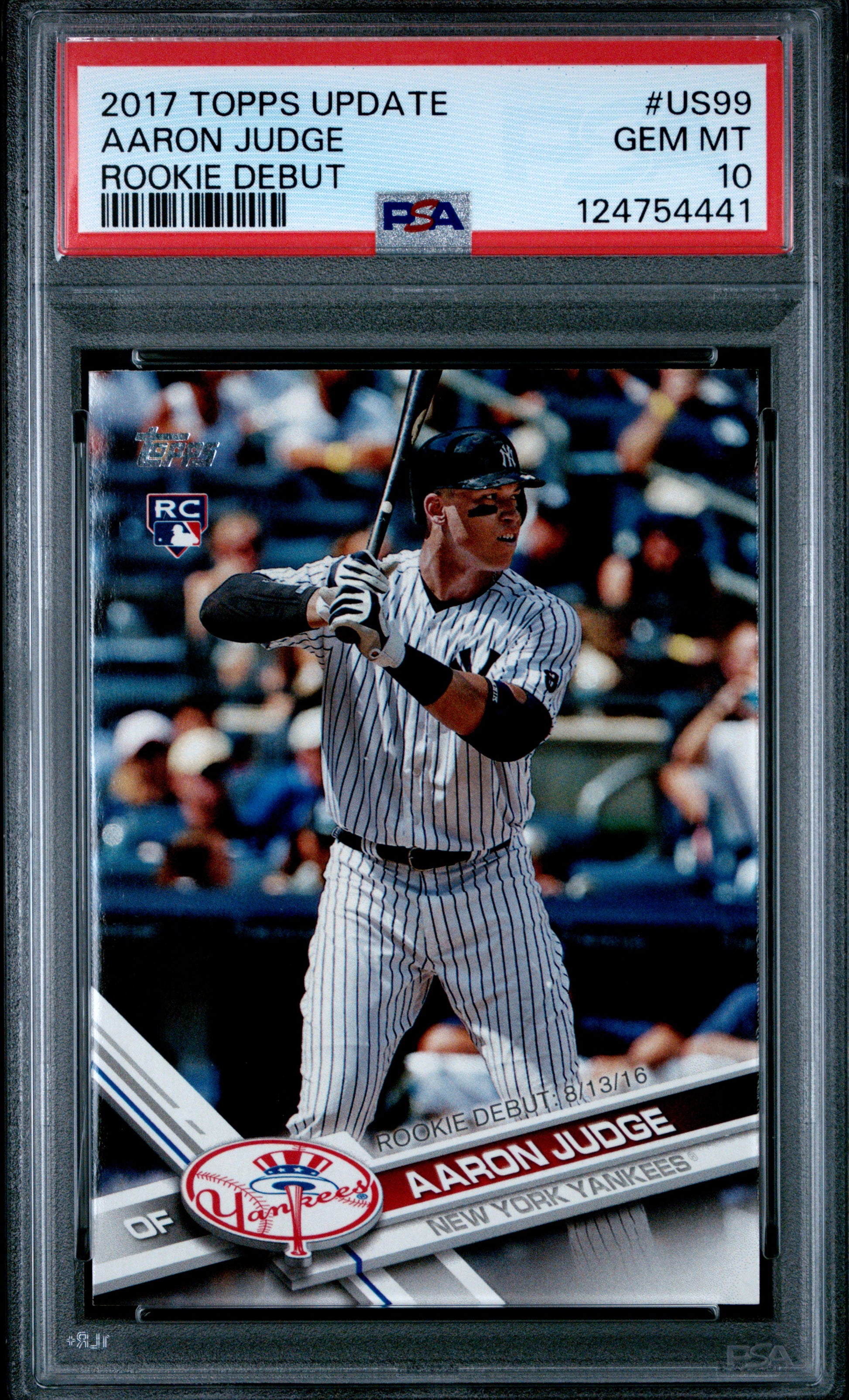 2017 Topps Update Rookie Debut Aaron Judge #US99 PSA 10