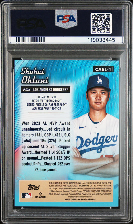 2024 Topps Chrome Logofractor All-Etch Green Refractor /99 Shohei Ohtani #CAEL-1 PSA 9