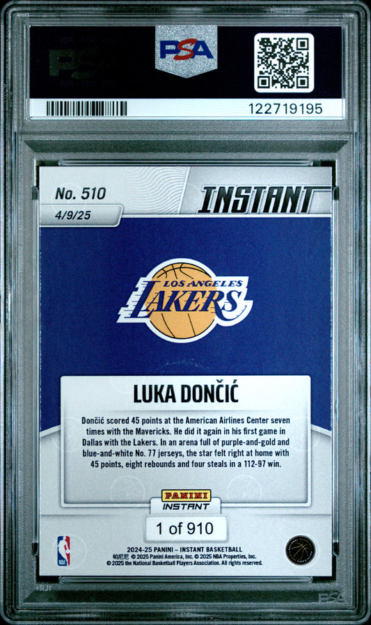 2024 Panini Instant NBA Luka Doncic #510 PSA 10