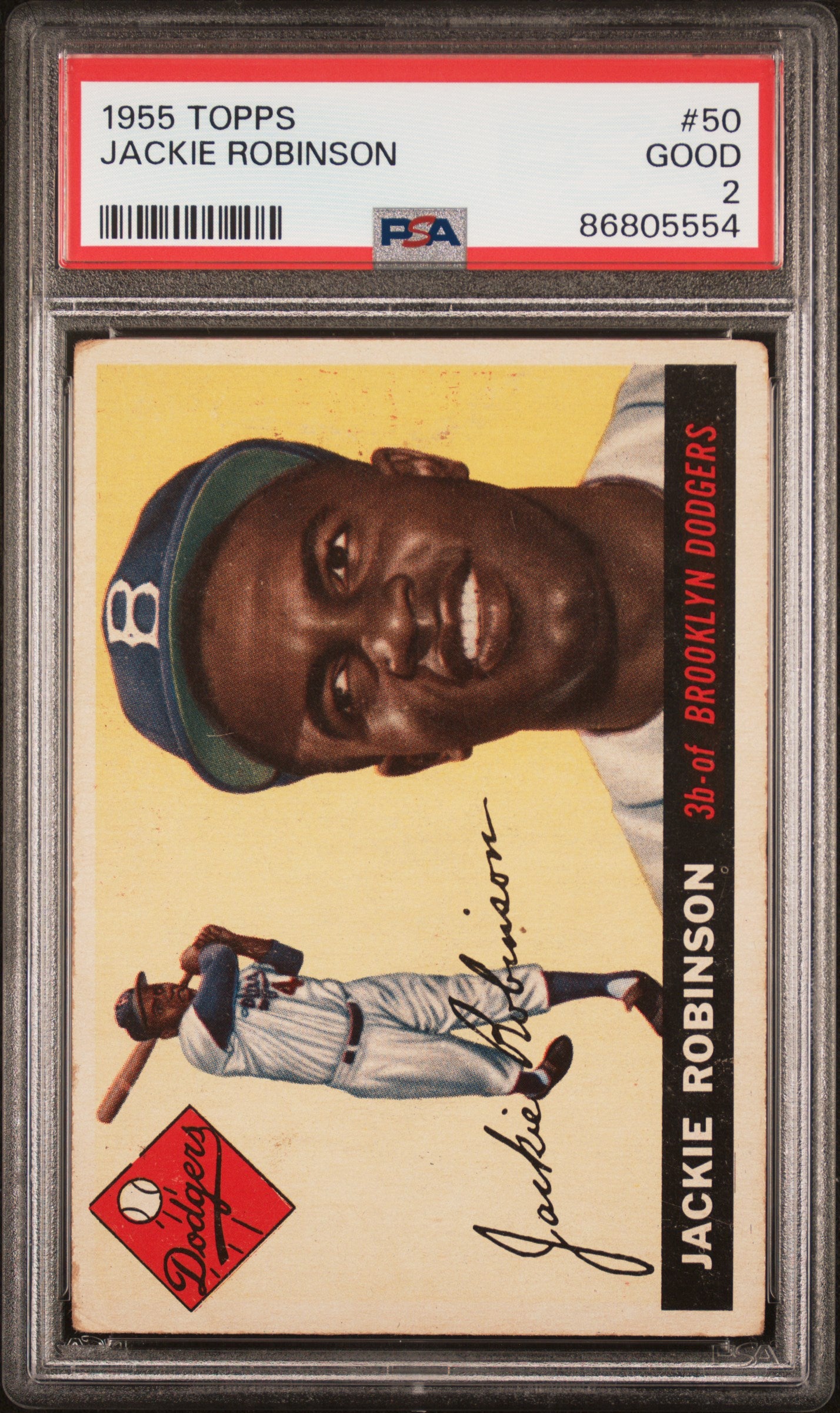 1955 Topps Jackie Robinson #50 - Vintage Baseball Card PSA 2 – RL ...