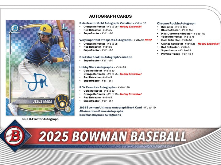 2025 Bowman Baseball Hobby