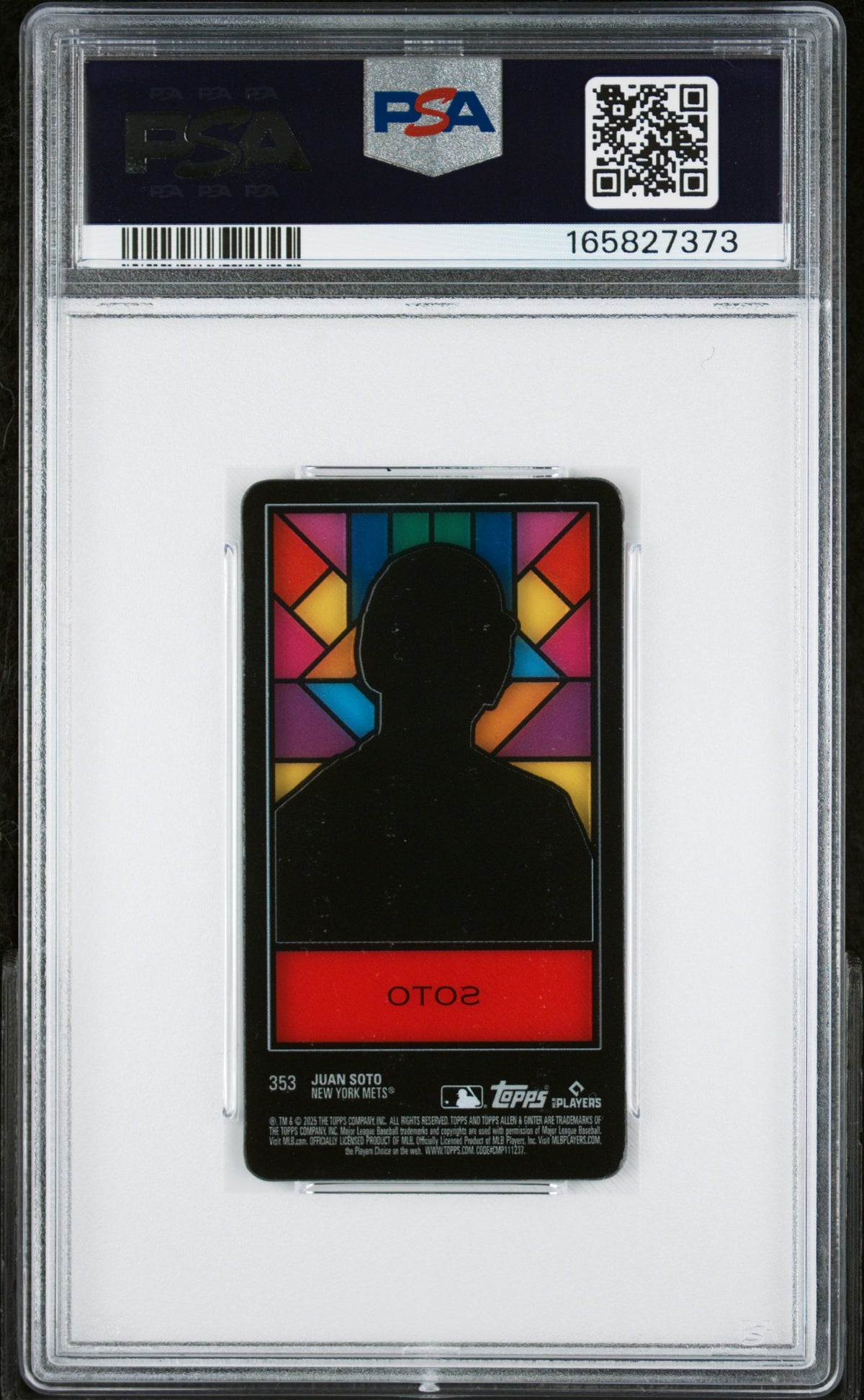 2025 Topps Allen & Ginter Mini-Rip Card Stained Glass #353 Juan Soto PSA 9