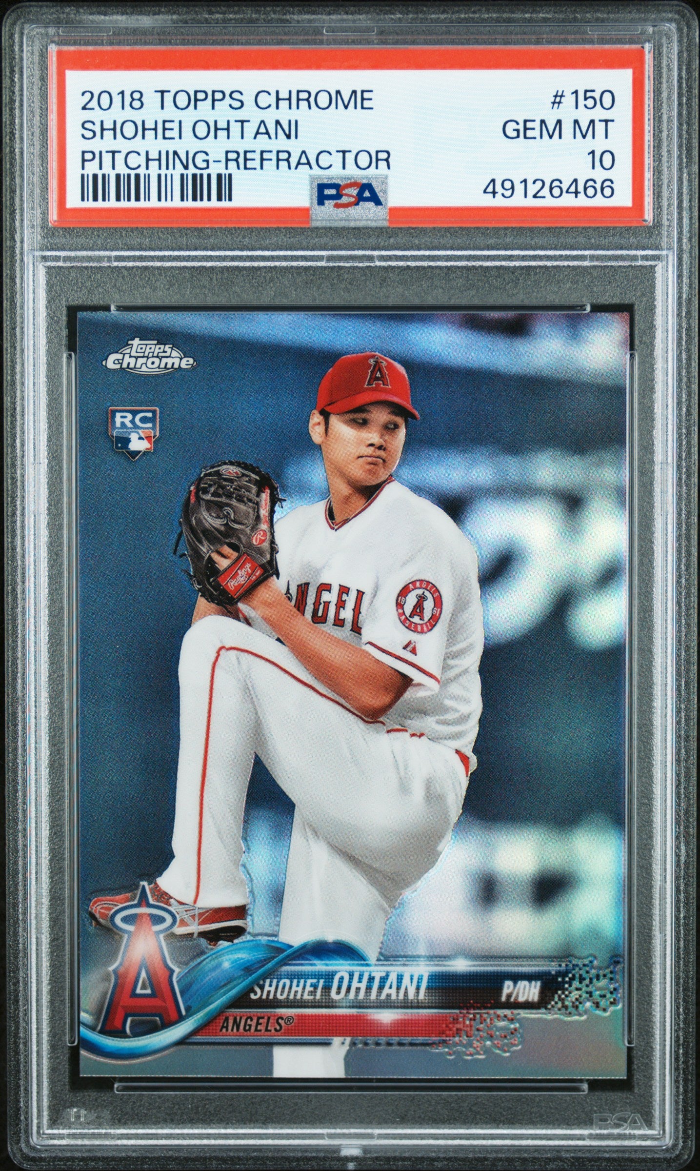 2018 Topps Chrome Pitching Refractor Shohei Ohtani #150 PSA 10