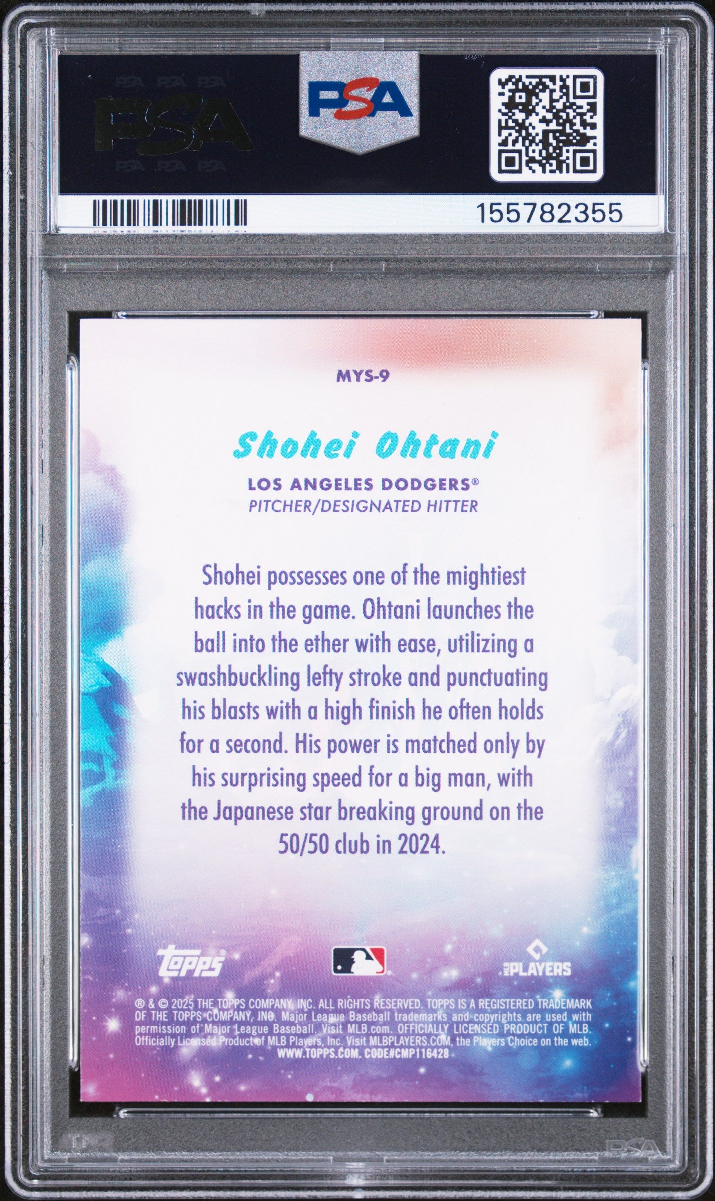 2025 Topps Update Mystical #9 Shohei Ohtani PSA 9