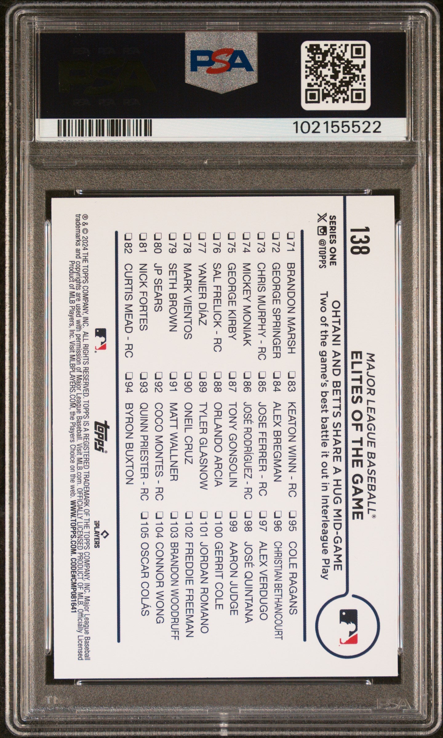 2024 Topps Ohtani/Betts #138 Holiday PSA 10